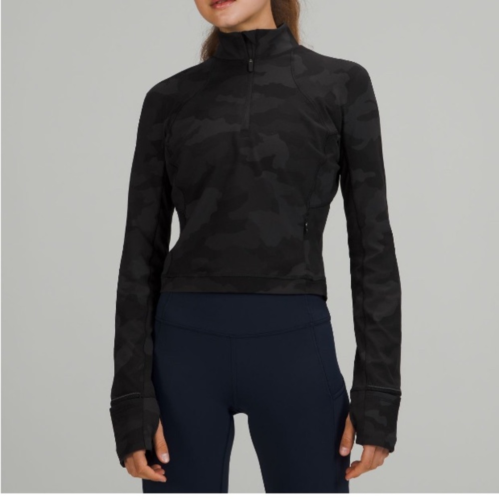 Lululemon Black Camo Long Sleeve Running Top